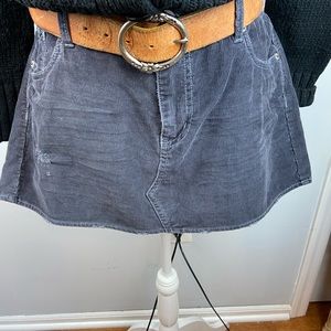 American eagle black destroyed corduroy skirt